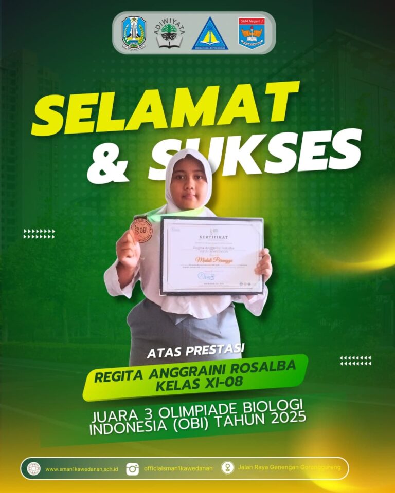 Prestasi Siswa SMA Negeri 1 Kawedanan dalam Olimpiade Biologi Indonesia (OBI) Tahun 2025